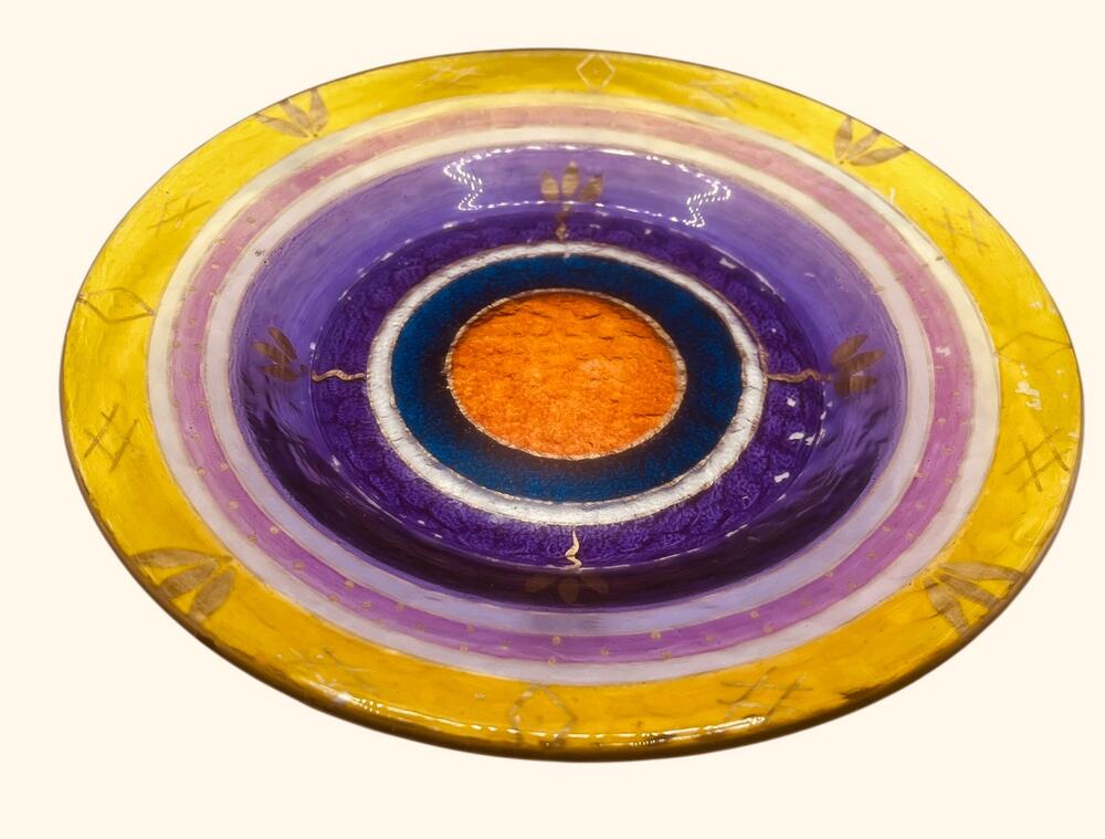 Set of 2 Hand Painted Plates 9.25”